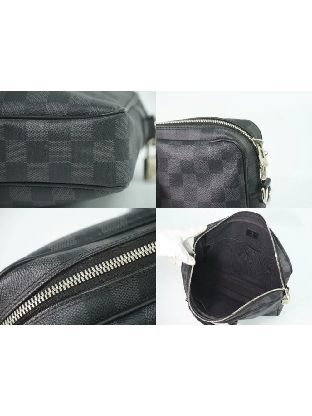 Louis Vuitton LV Porte Document Voyage PM Damier Graphite Business Bag Black